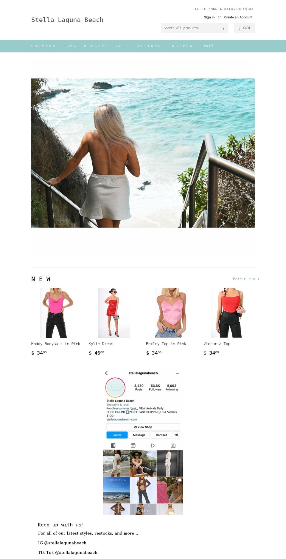 shopstellalagunabeach.com shopify website screenshot