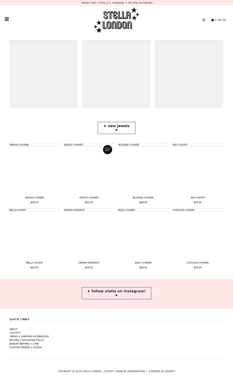 shopstellalondon.com shopify website screenshot