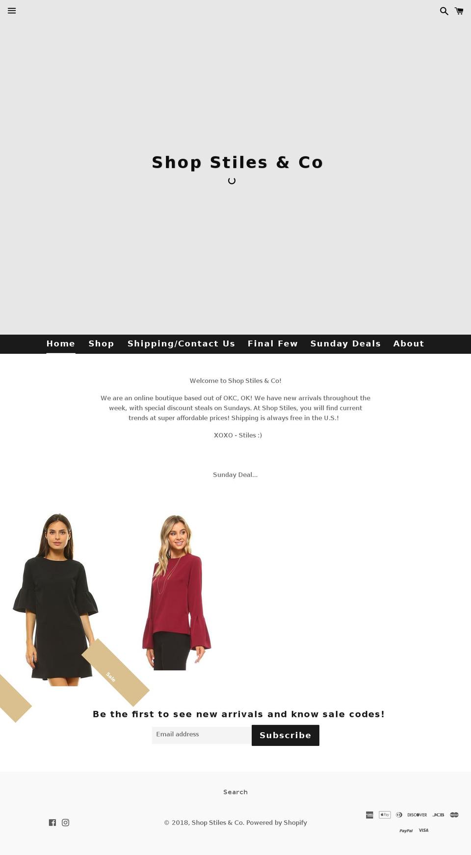 shopstilesboutique.com — Shopify storefront screenshot