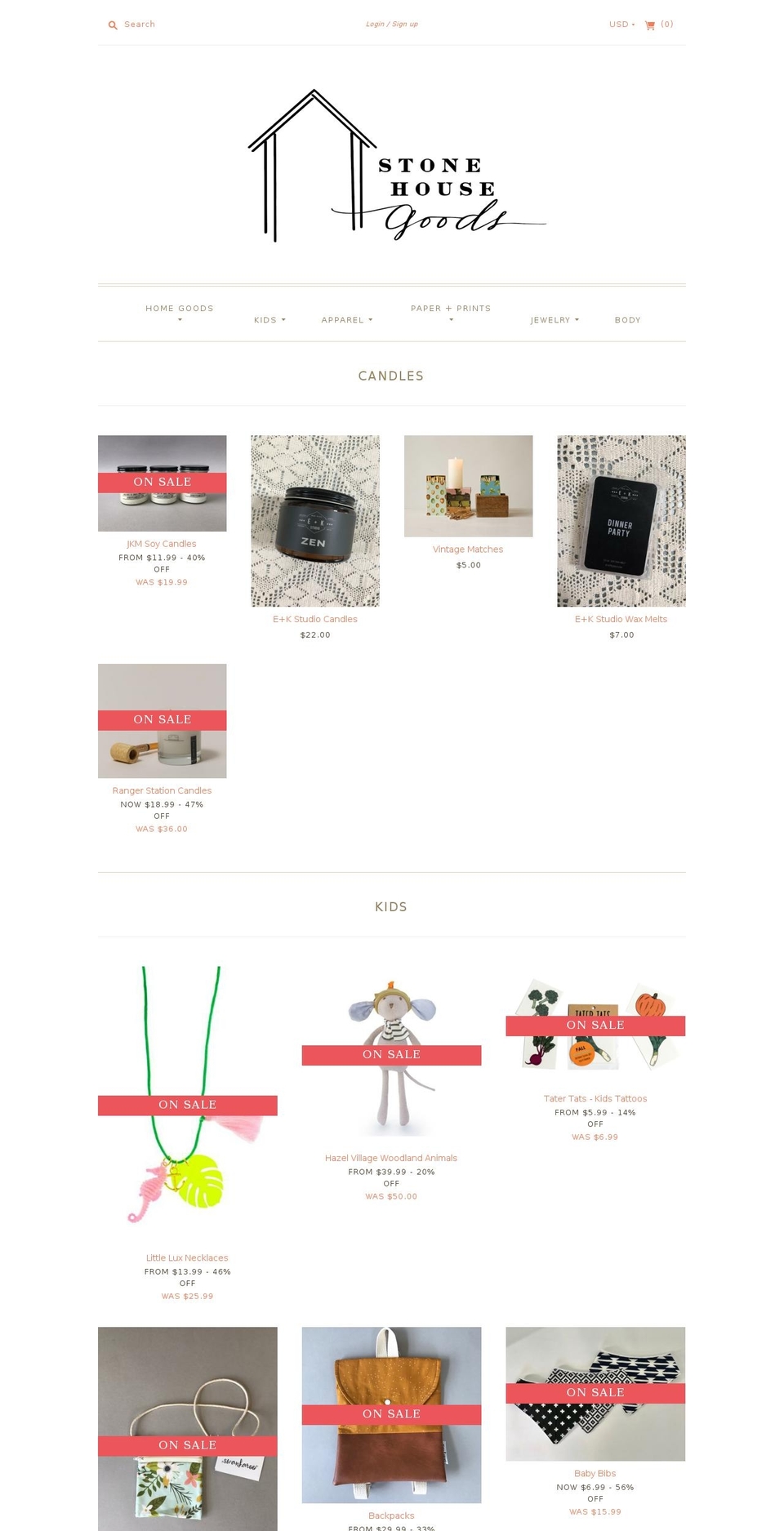 shopstonehouse.com — Shopify storefront screenshot