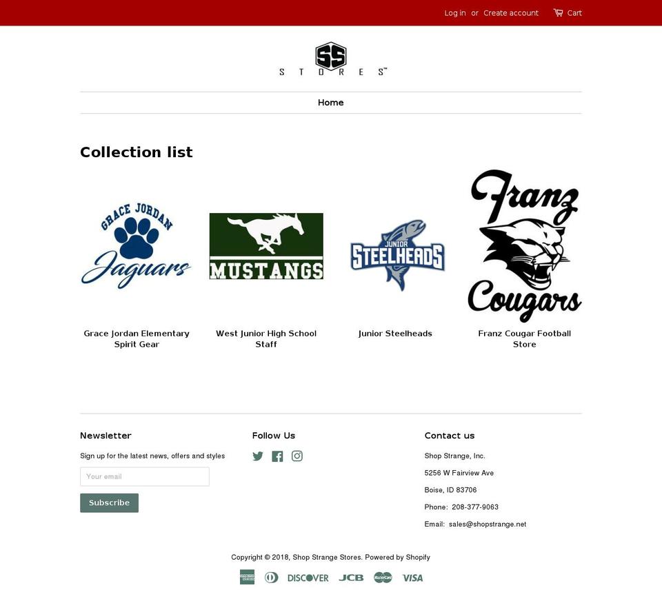 shopstrangestores.net shopify website screenshot