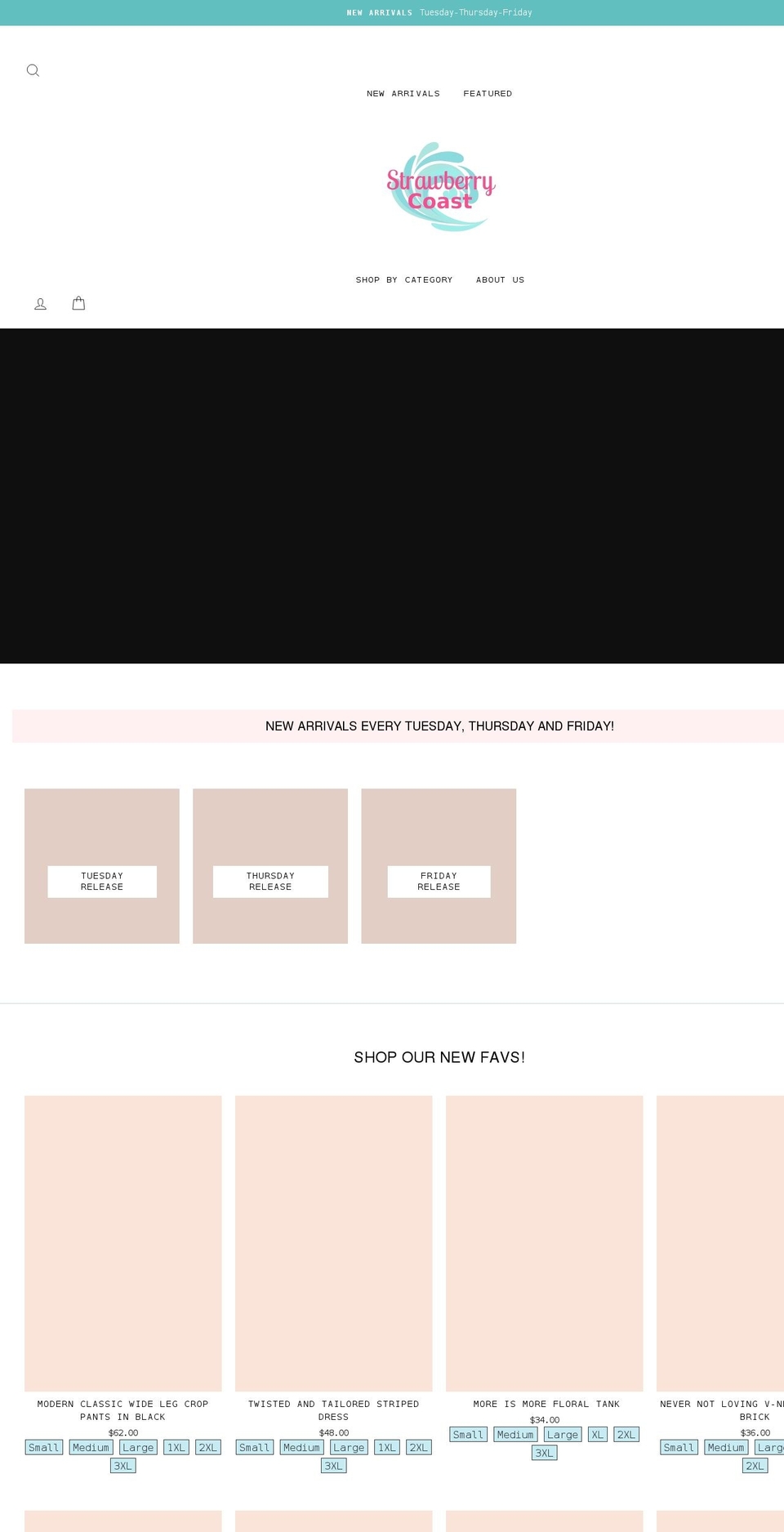 shopstrawberrycoast.com shopify website screenshot