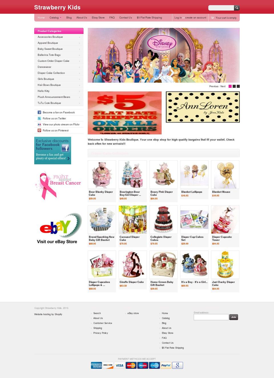 shopstrawberrykids.com shopify website screenshot