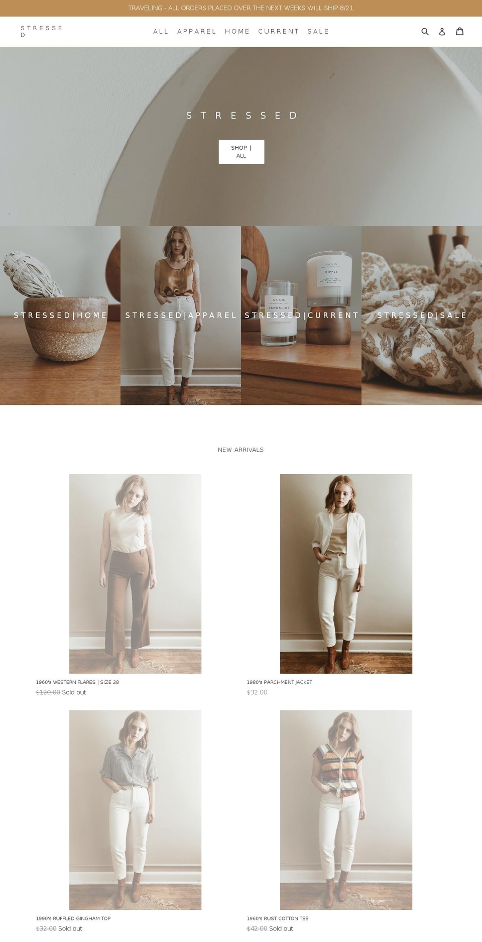 shopstressed.com shopify website screenshot
