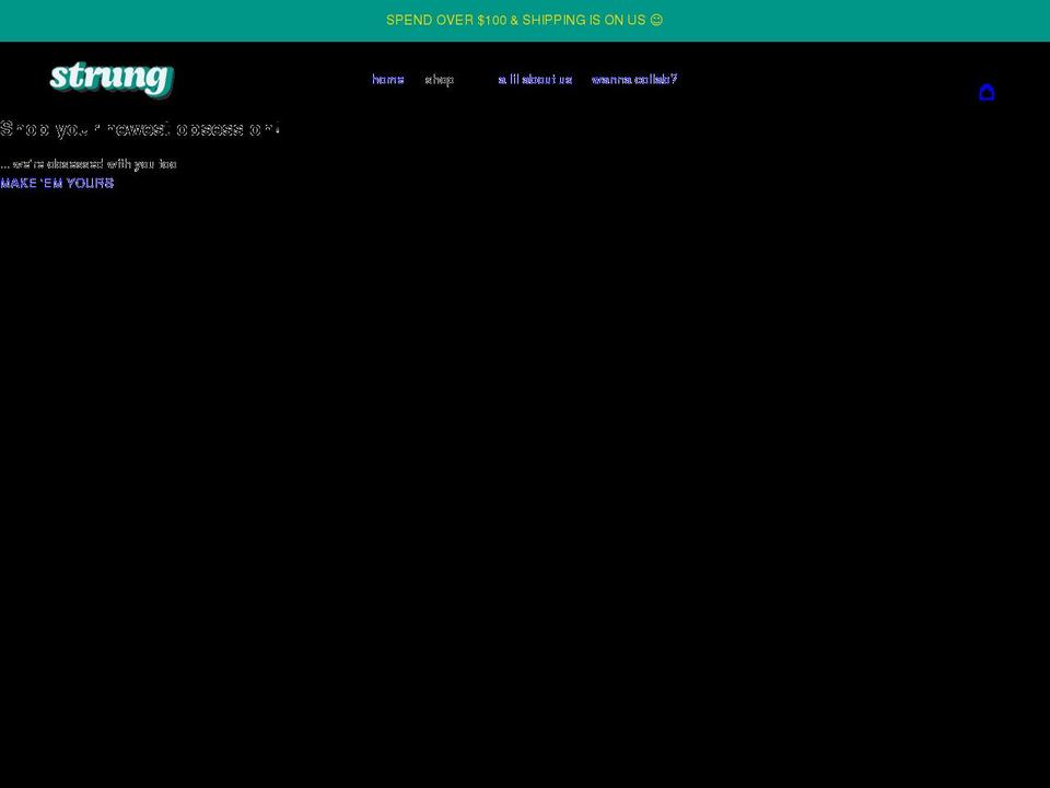 shopstrung.com shopify website screenshot