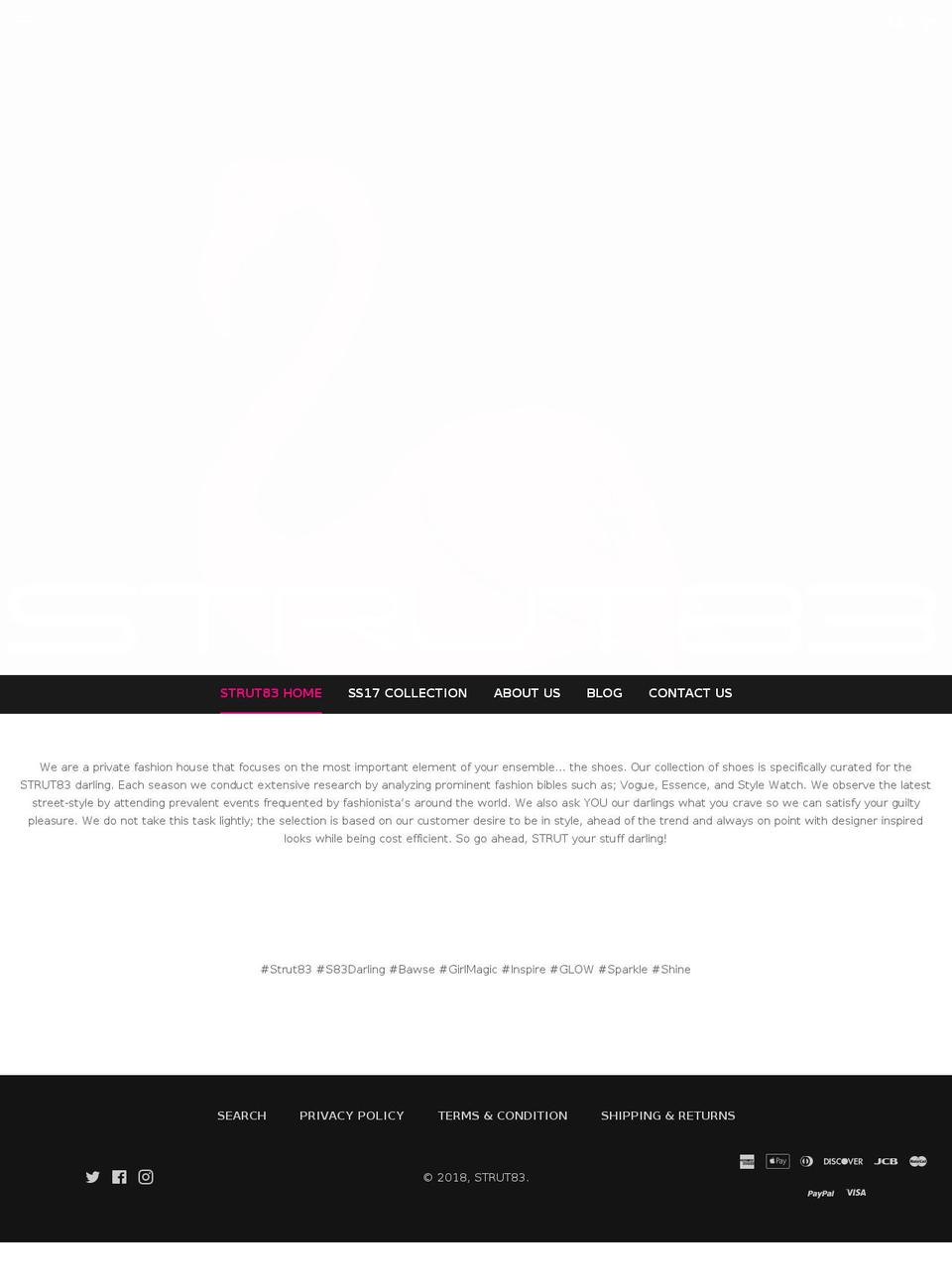 custom Boundless working Shopify theme site example shopstrut83.com