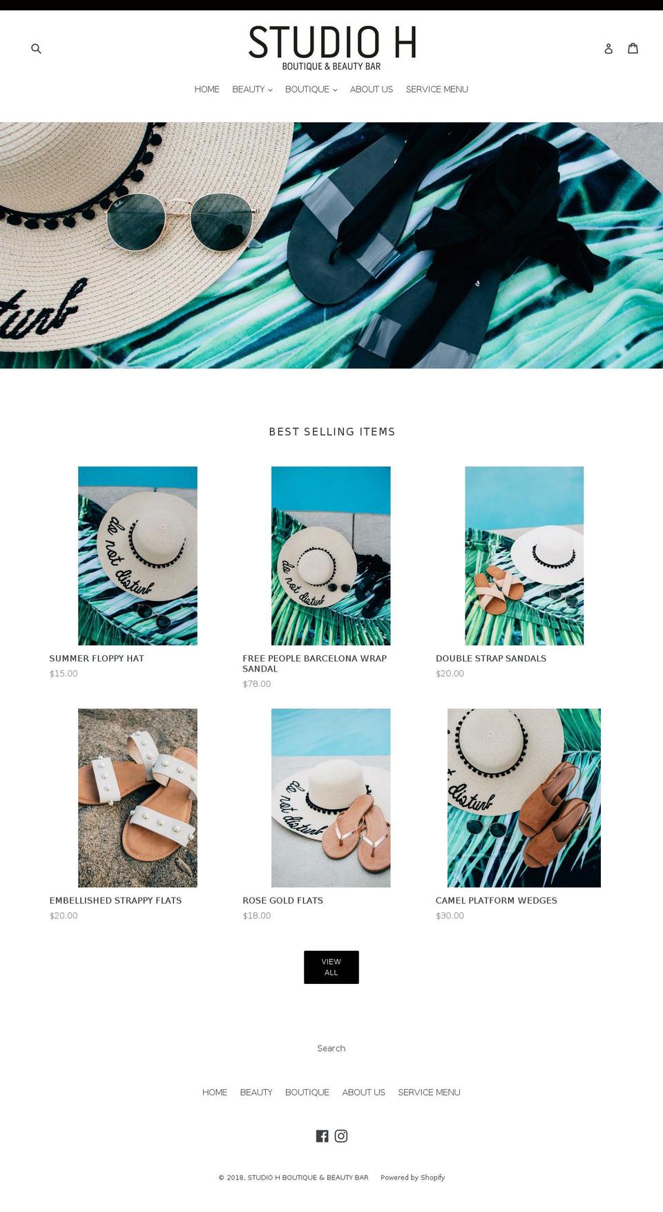 shopstudioh.com — Shopify storefront screenshot