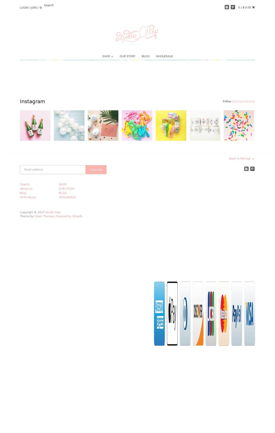 shopstudiopep.com shopify website screenshot