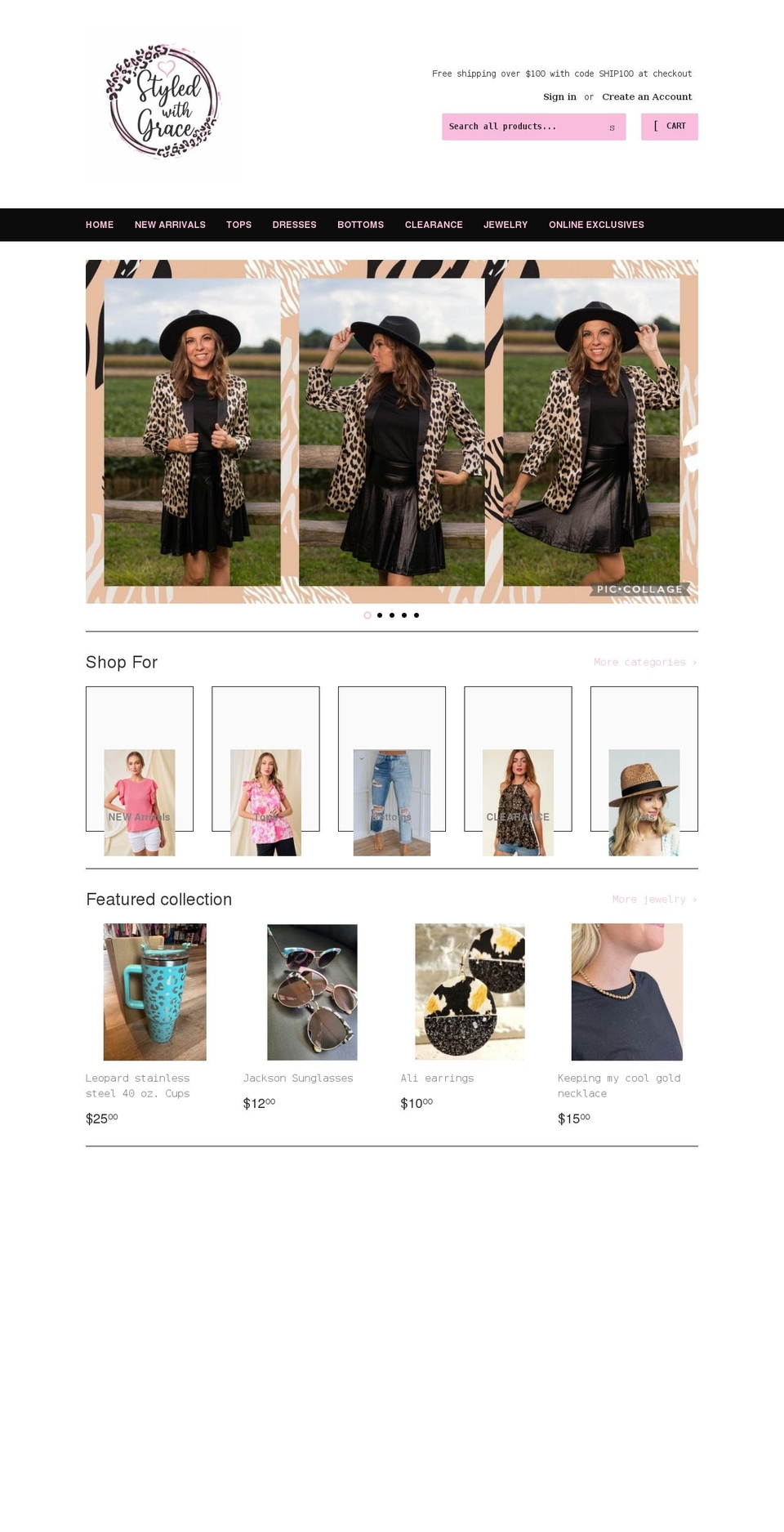 shopstyledwithgrace.com shopify website screenshot