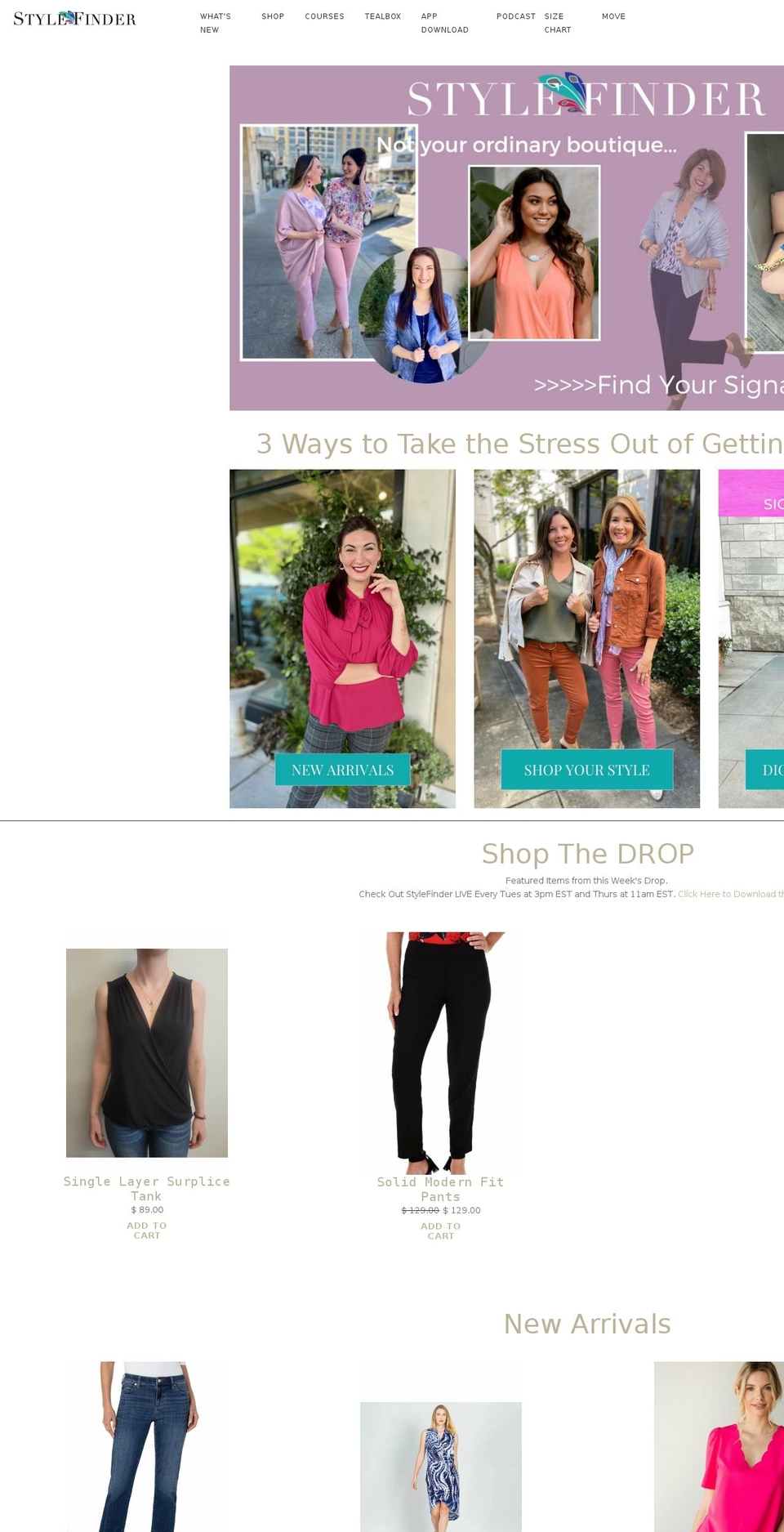 shopstylefinder.com shopify website screenshot