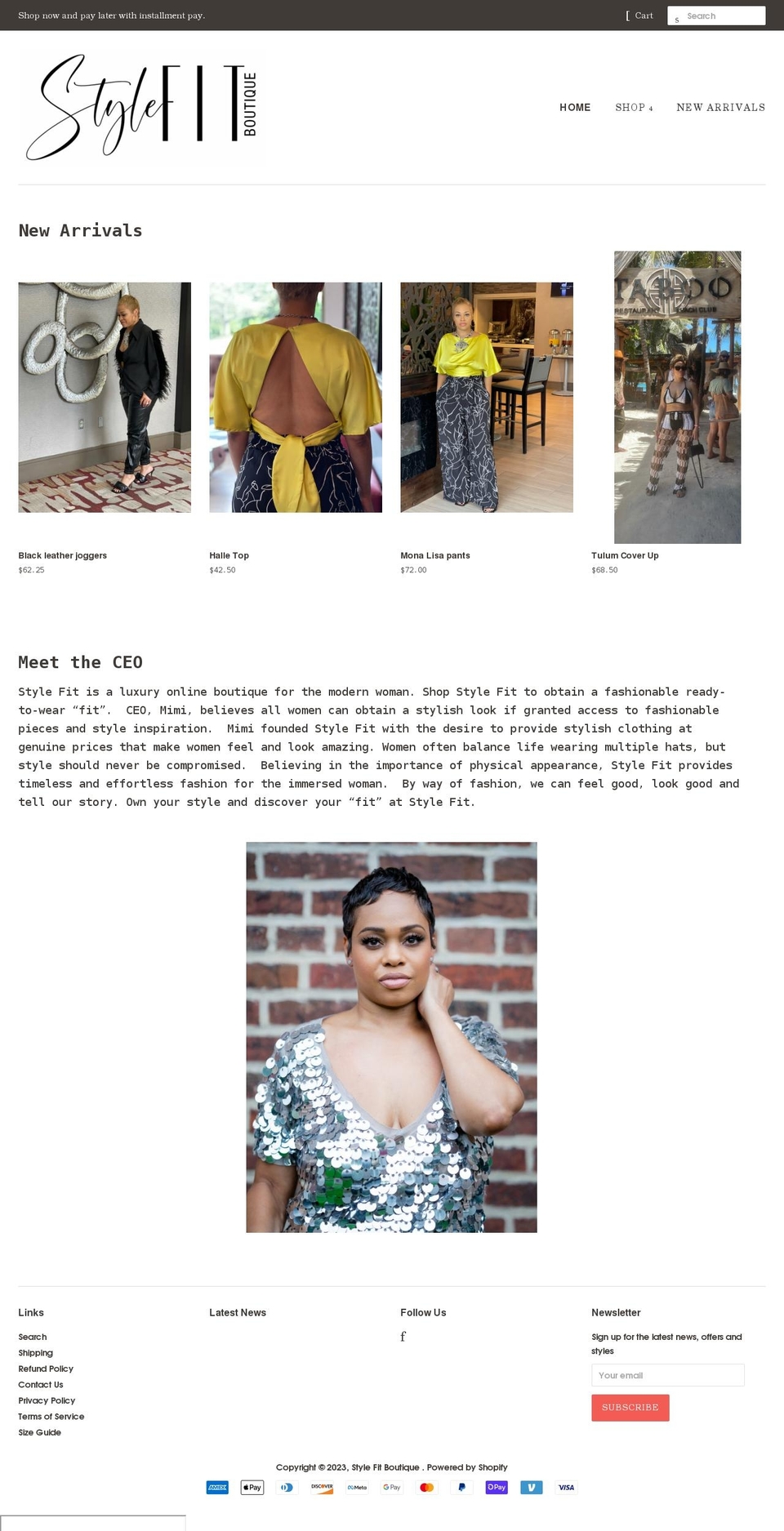 shopstylefit.com shopify website screenshot