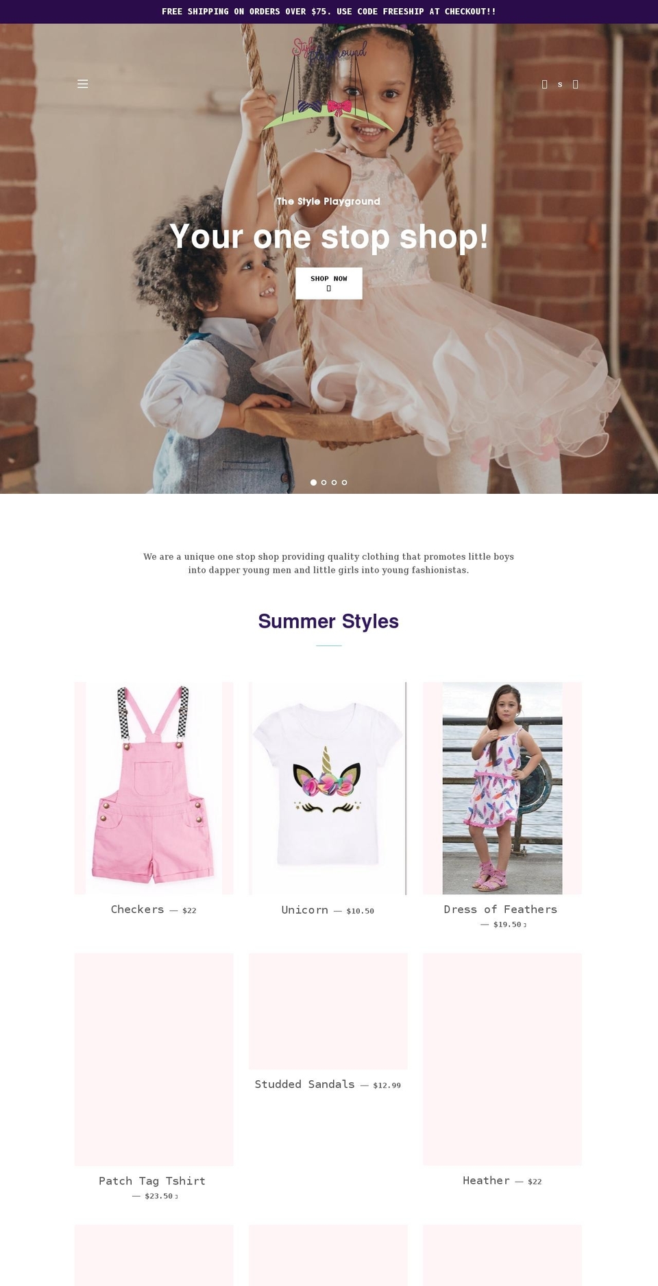 shopstyleplayground.com shopify website screenshot