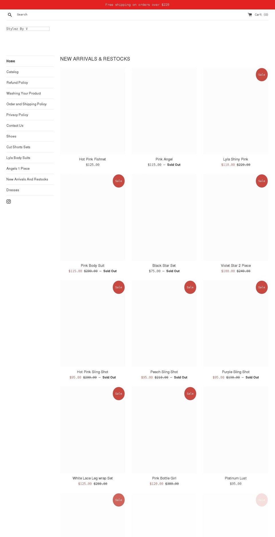 shopstylezbyv.com shopify website screenshot