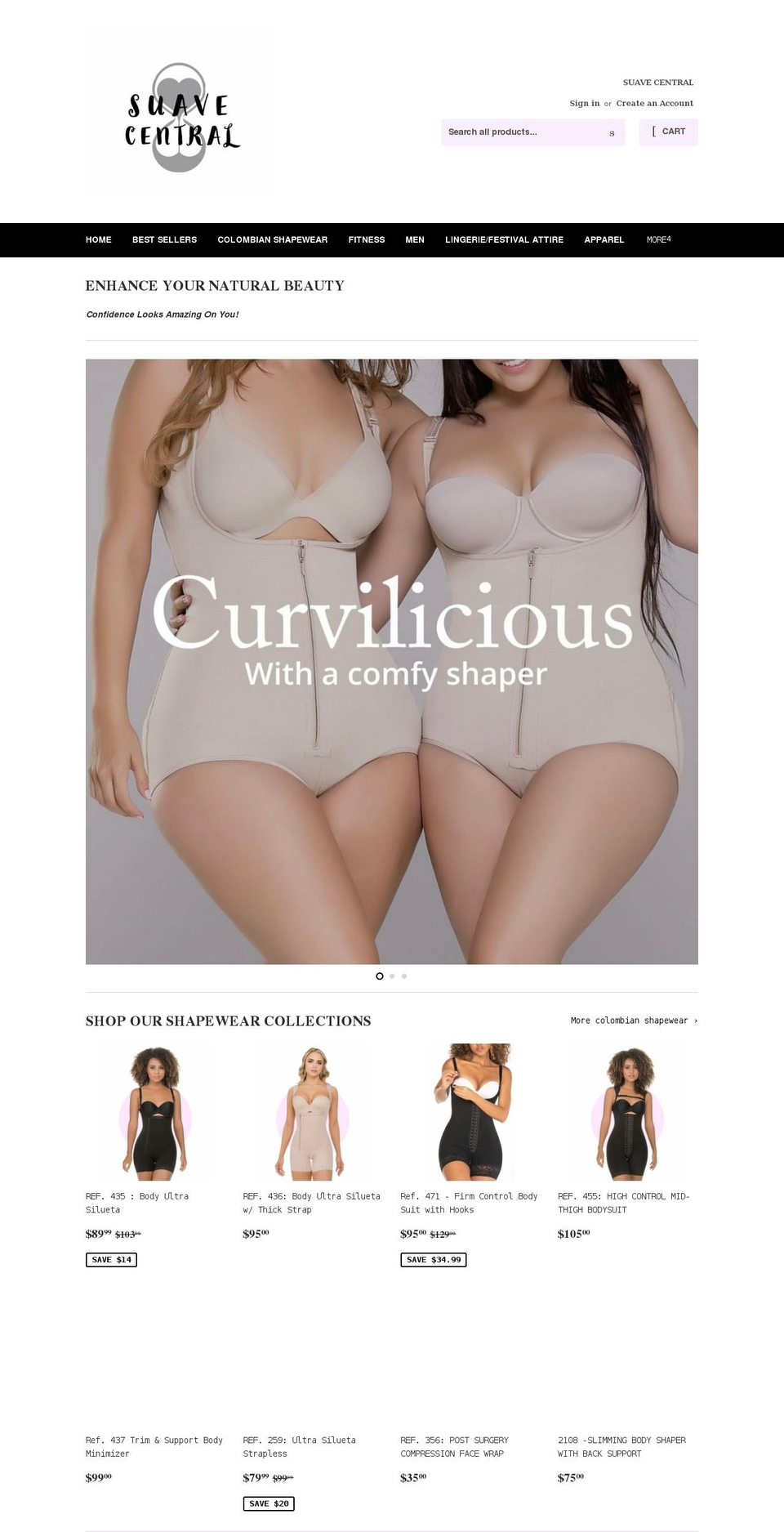 shopsuavecentral.com shopify website screenshot