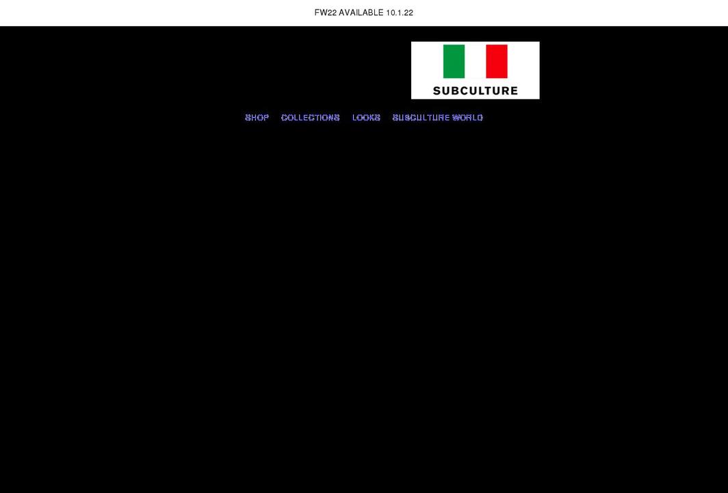 shopsubculture.com shopify website screenshot