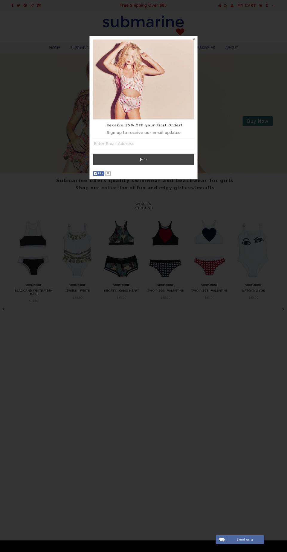 shopsubmarineswim.com shopify website screenshot