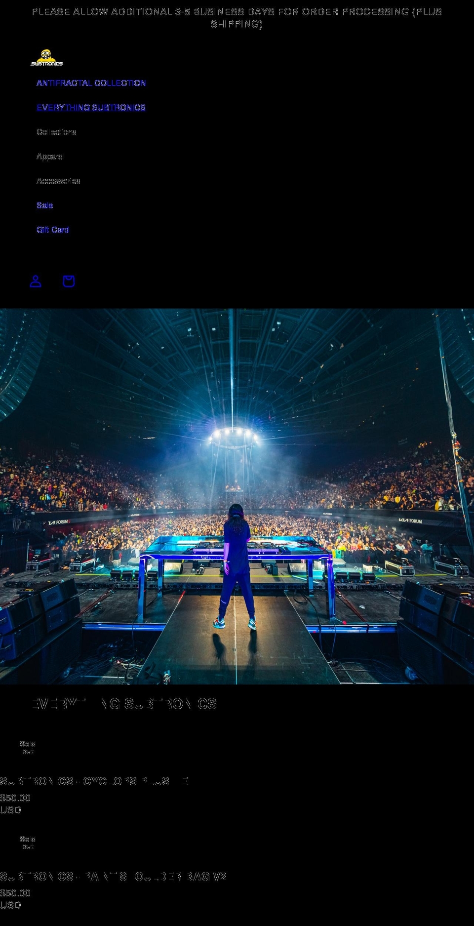 shopsubtronics.net shopify website screenshot