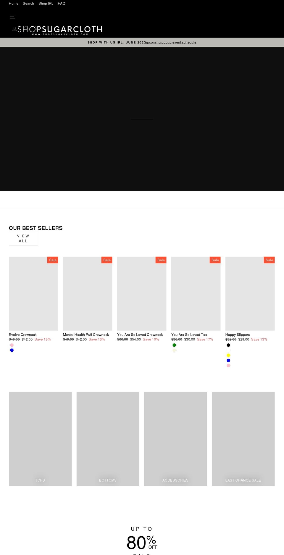 shopsugarcloth.com shopify website screenshot