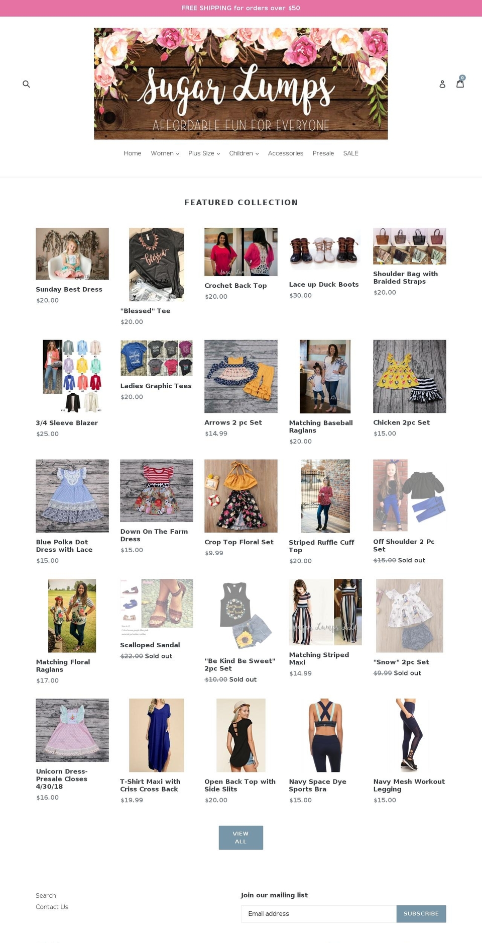 shopsugarlumps.com — Shopify storefront screenshot
