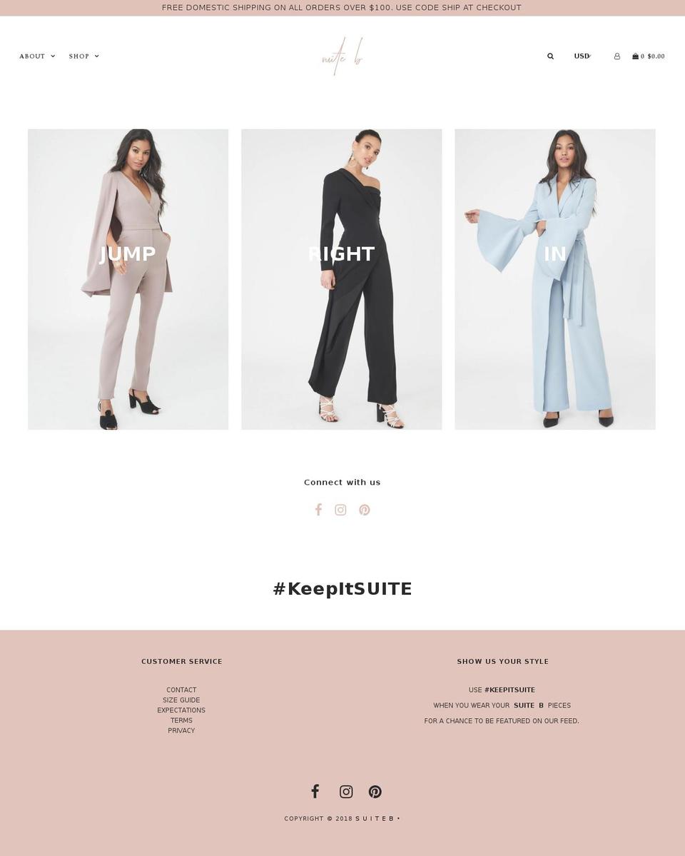 shopsuiteb.com shopify website screenshot