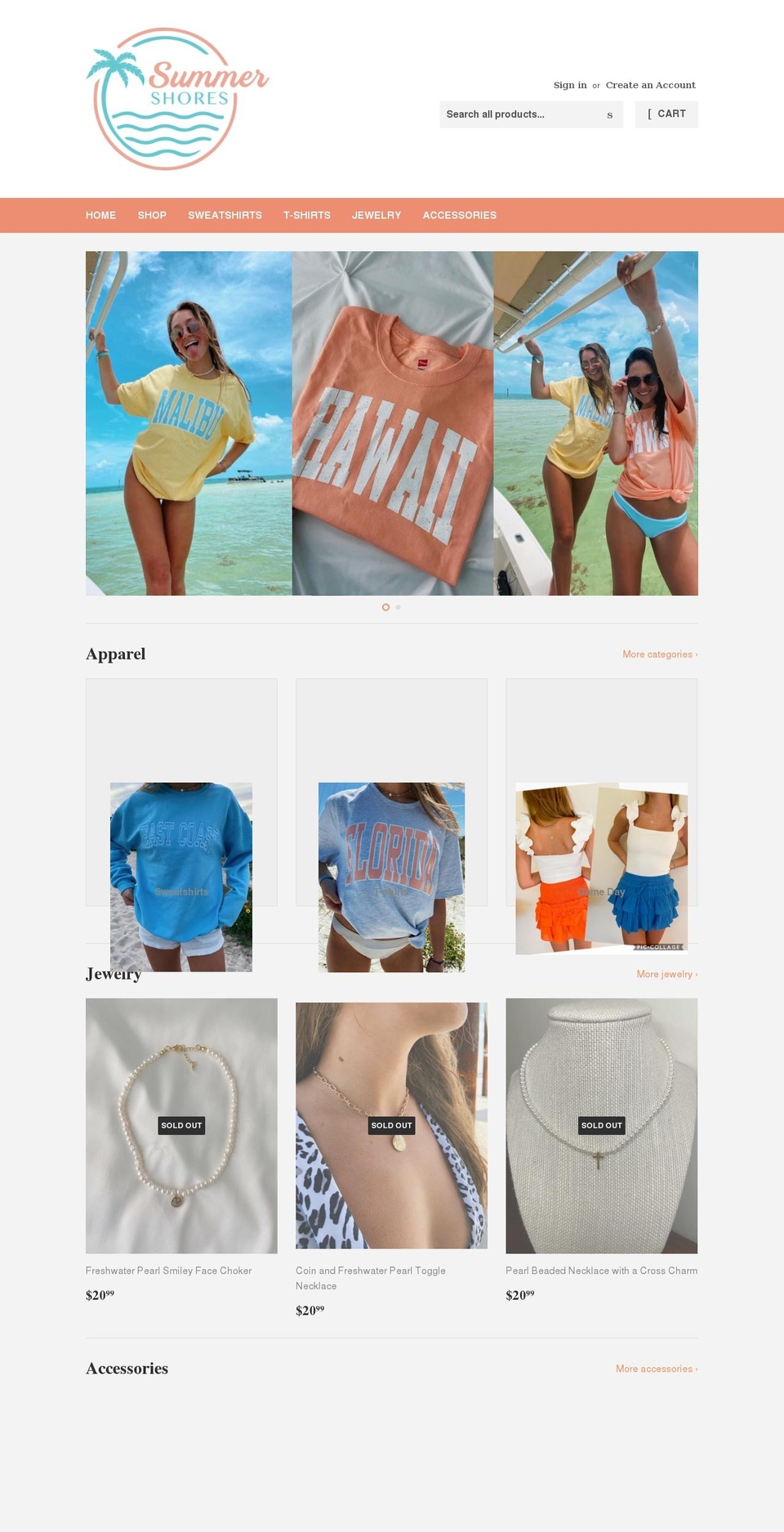 shopsummershores.com shopify website screenshot