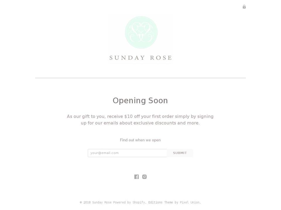 shopsundayrose.com shopify website screenshot