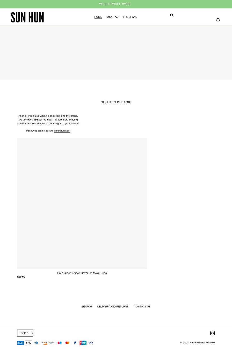 shopsunhun.com shopify website screenshot