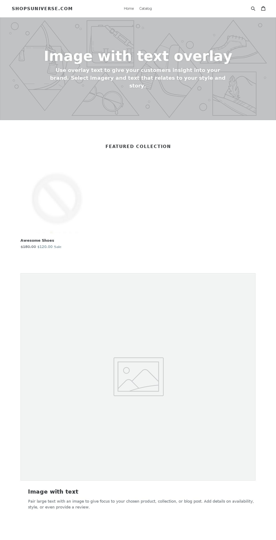 shopsuniverse.com — Shopify storefront screenshot