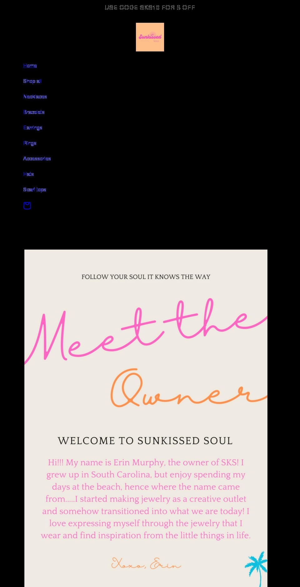 shopsunkissedsoul.com shopify website screenshot