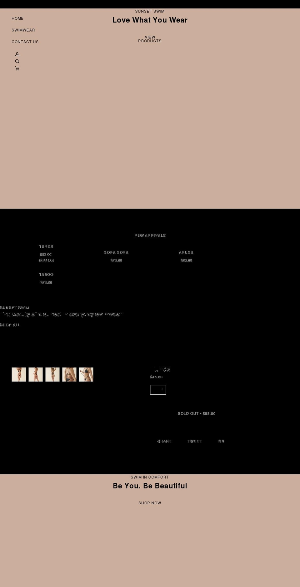 shopsunsetswim.com shopify website screenshot