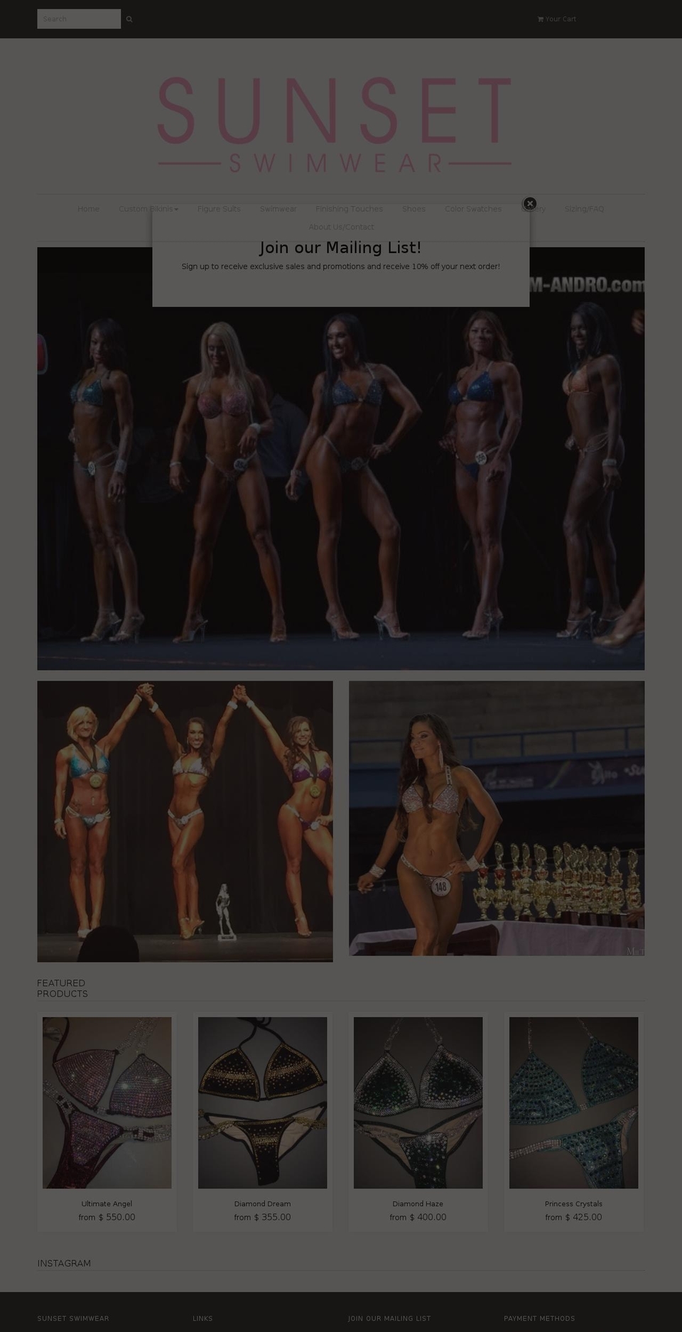 shopsunsetswimwear.com shopify website screenshot