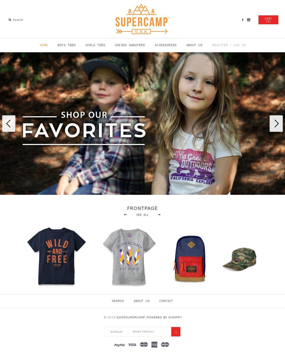 shopsupercamp.com shopify website screenshot