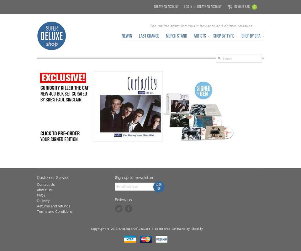 shopsuperdeluxe.com shopify website screenshot