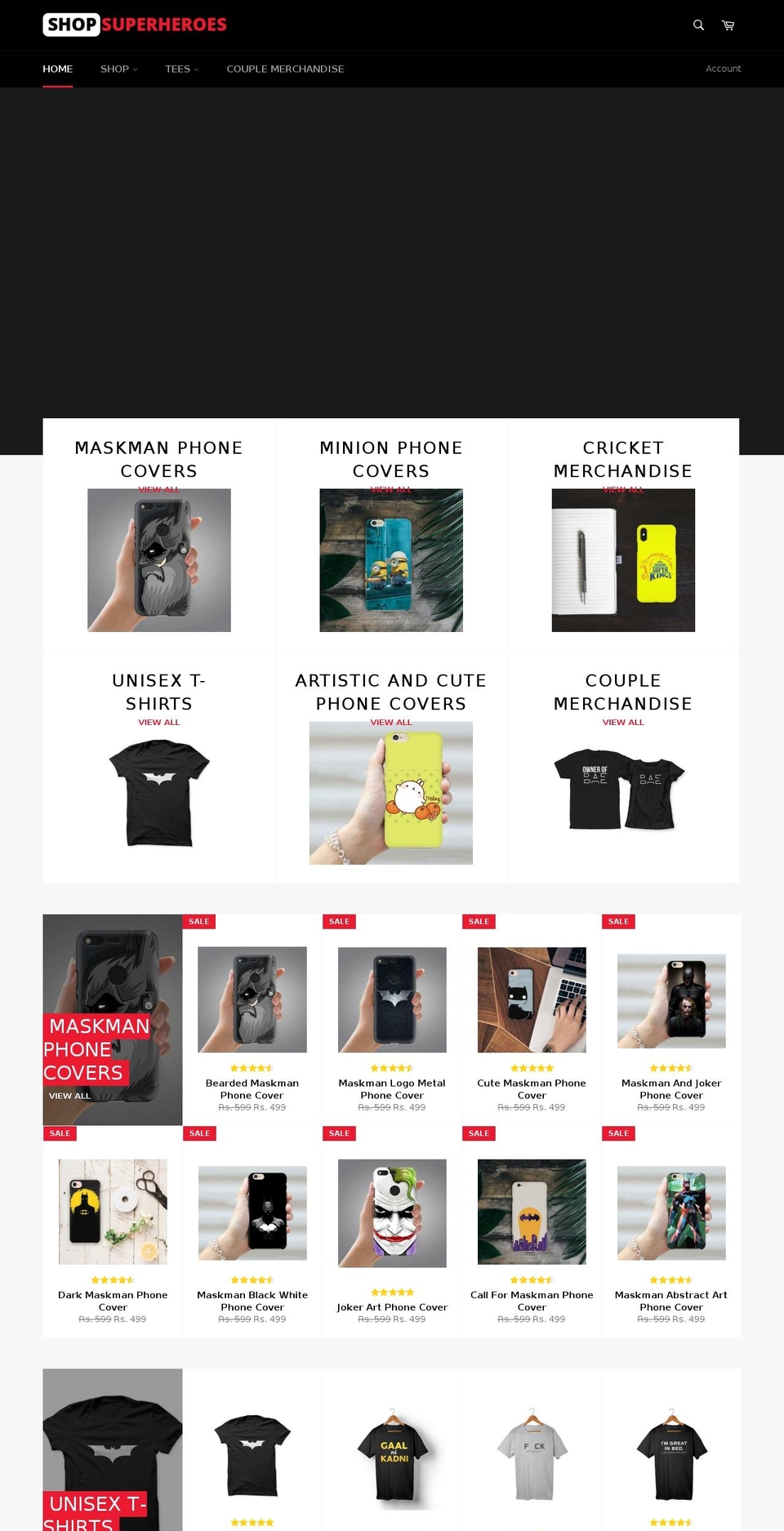 shopsuperhero.com shopify website screenshot