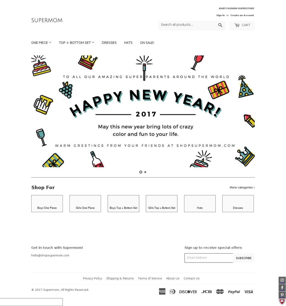 shopsupermom.com shopify website screenshot