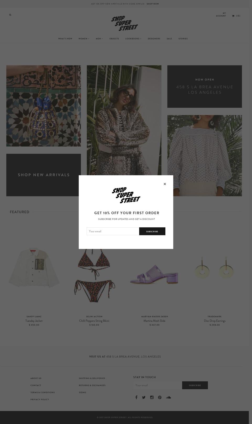 shopsuperstreet.com shopify website screenshot