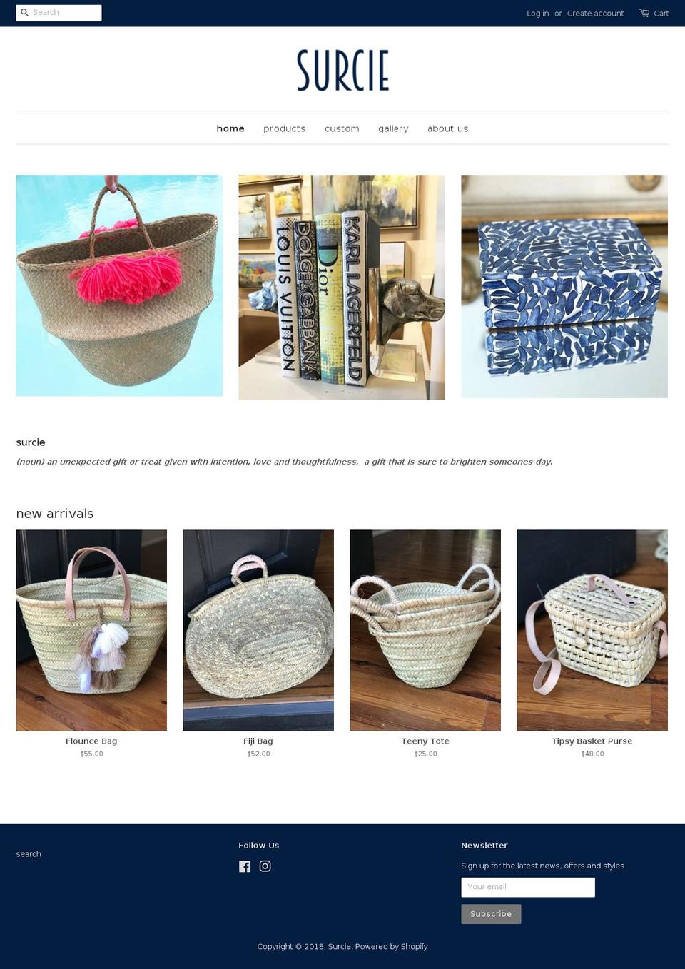 shopsurcie.com — Shopify storefront screenshot