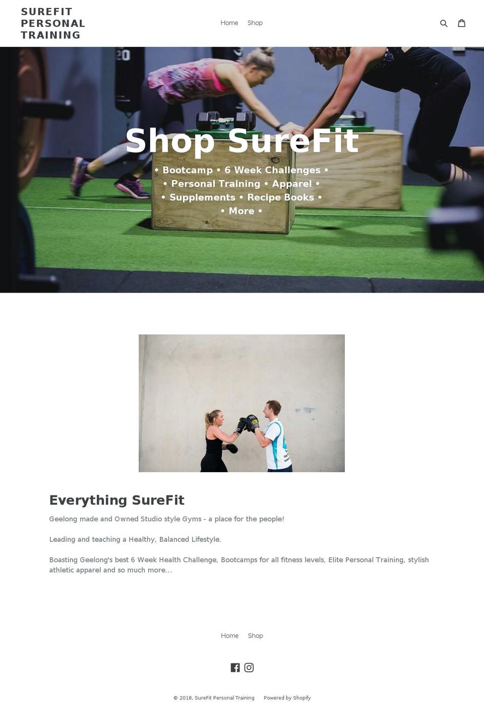 shopsurefit.com shopify website screenshot