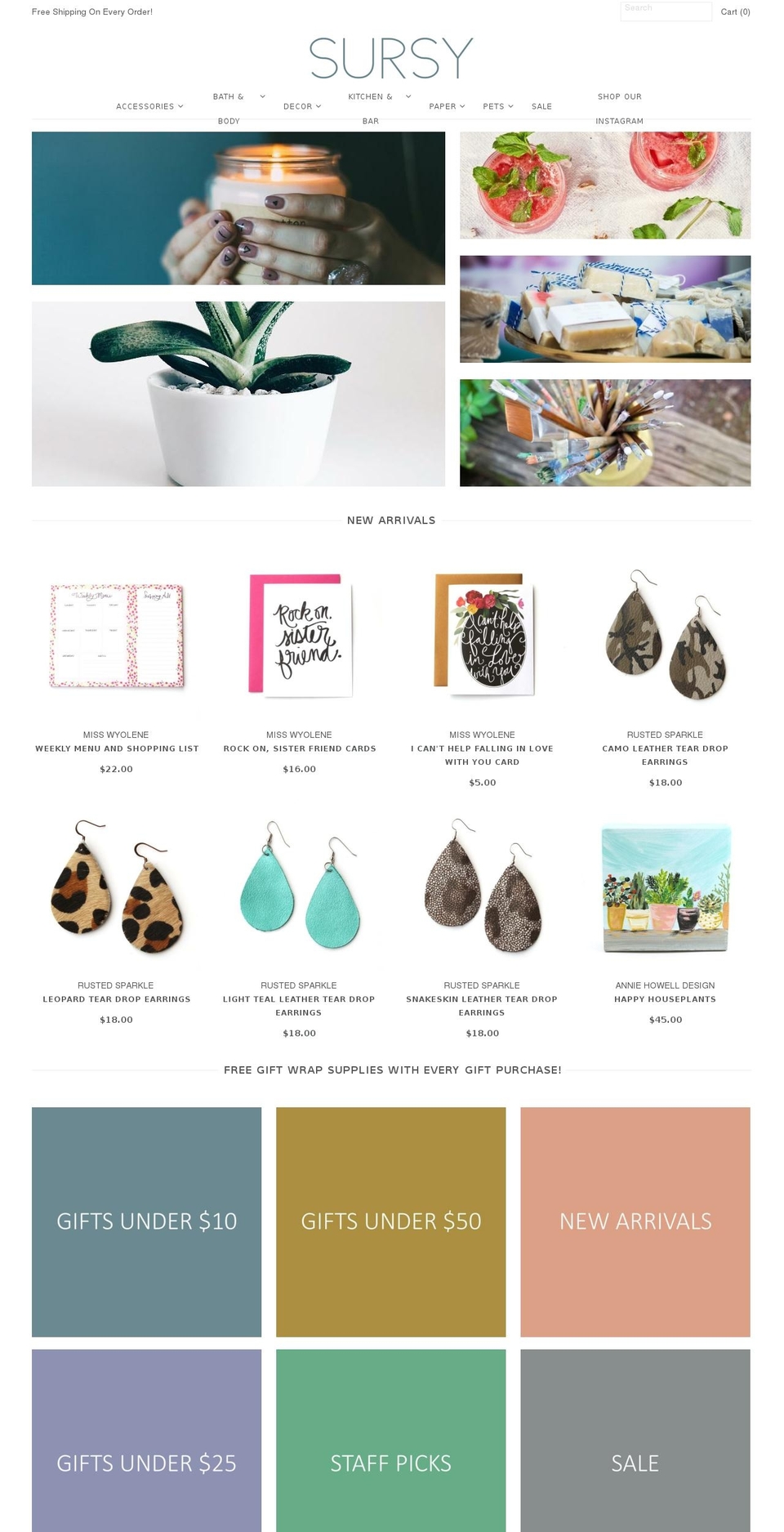 shopsursy.com shopify website screenshot