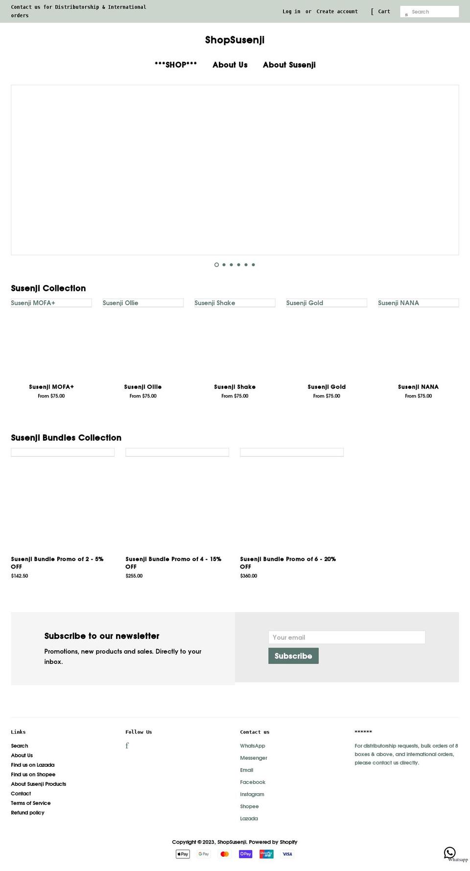 shopsusenji.com shopify website screenshot
