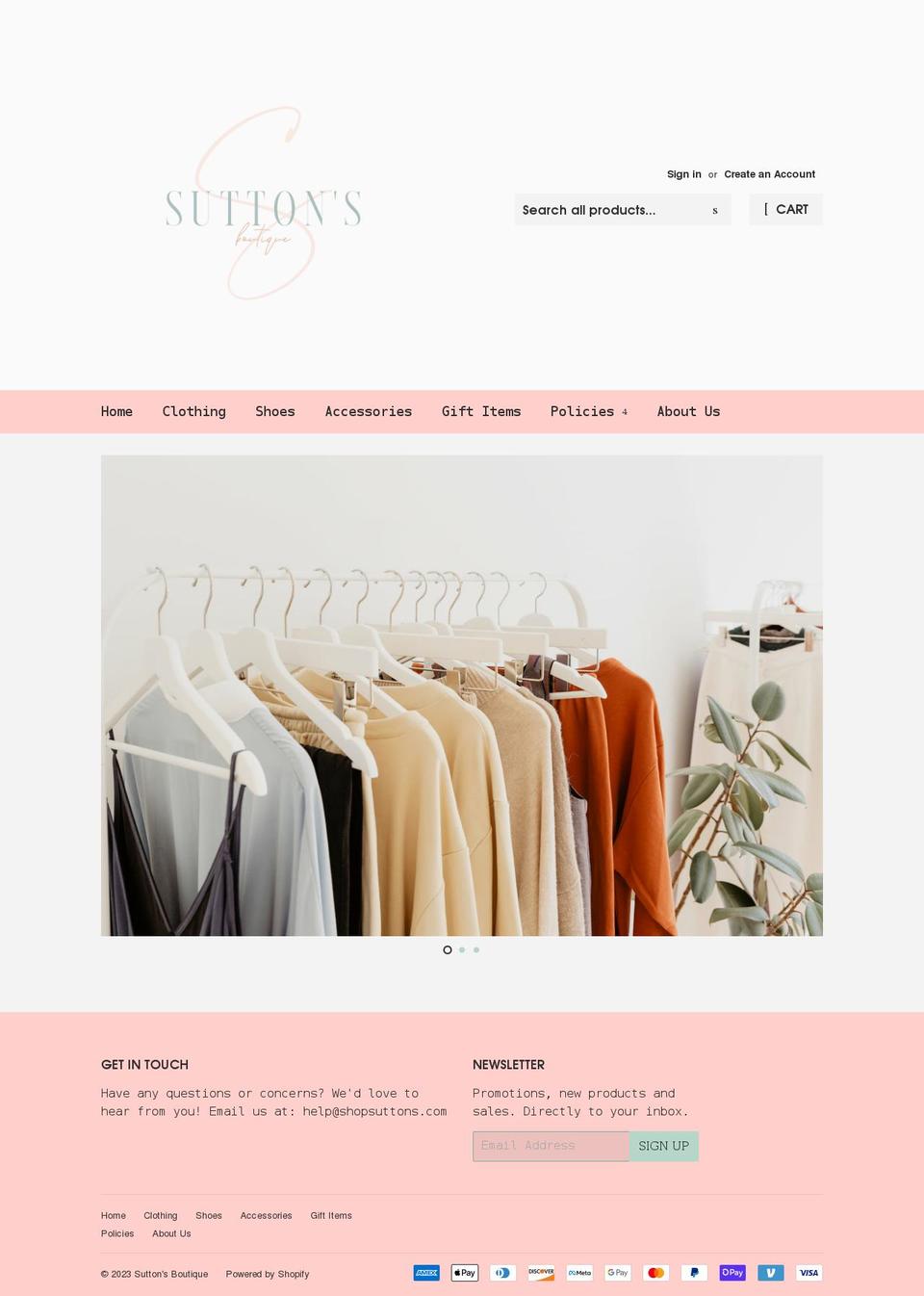shopsuttons.com shopify website screenshot