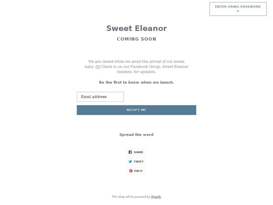 shopsweeteleanor.com shopify website screenshot