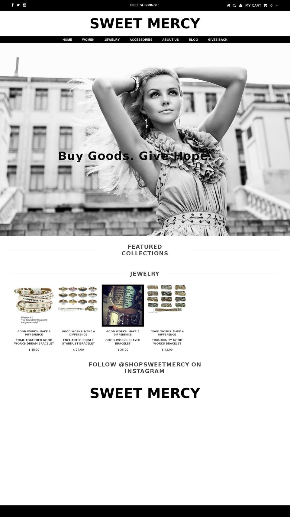 shopsweetmercy.com shopify website screenshot