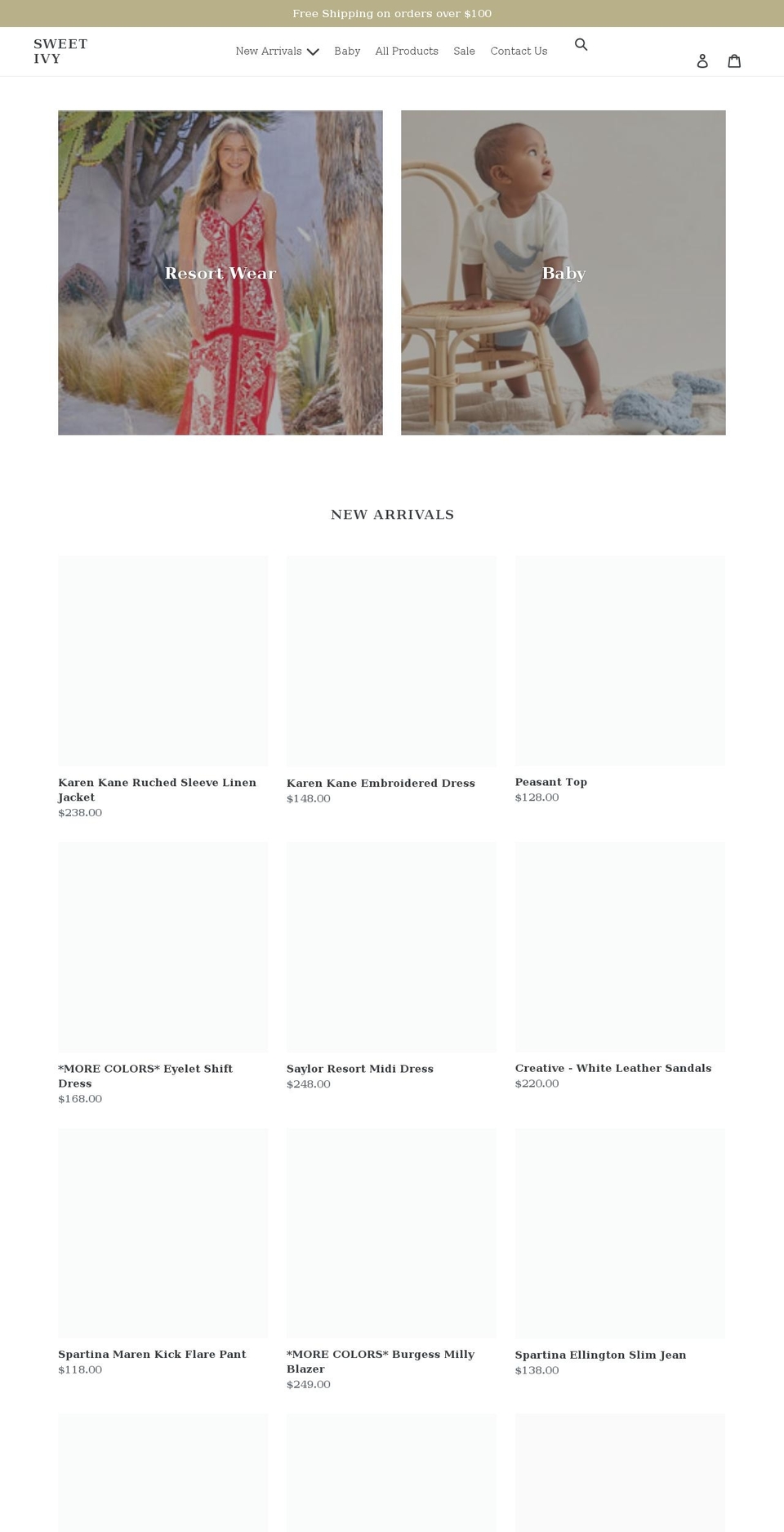 shopsweetnautical.com shopify website screenshot