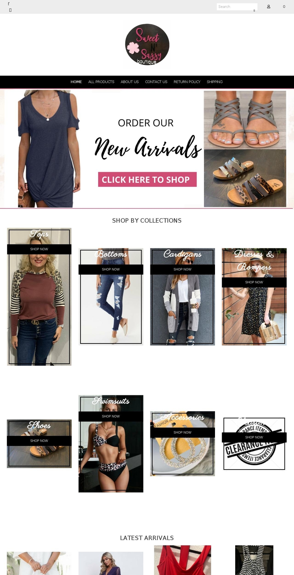 shopsweetnsassyboutique.com — Shopify storefront screenshot