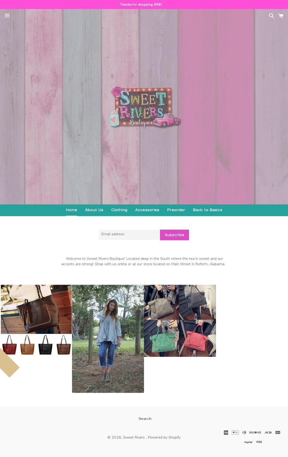 shopsweetrivers.com — Shopify storefront screenshot