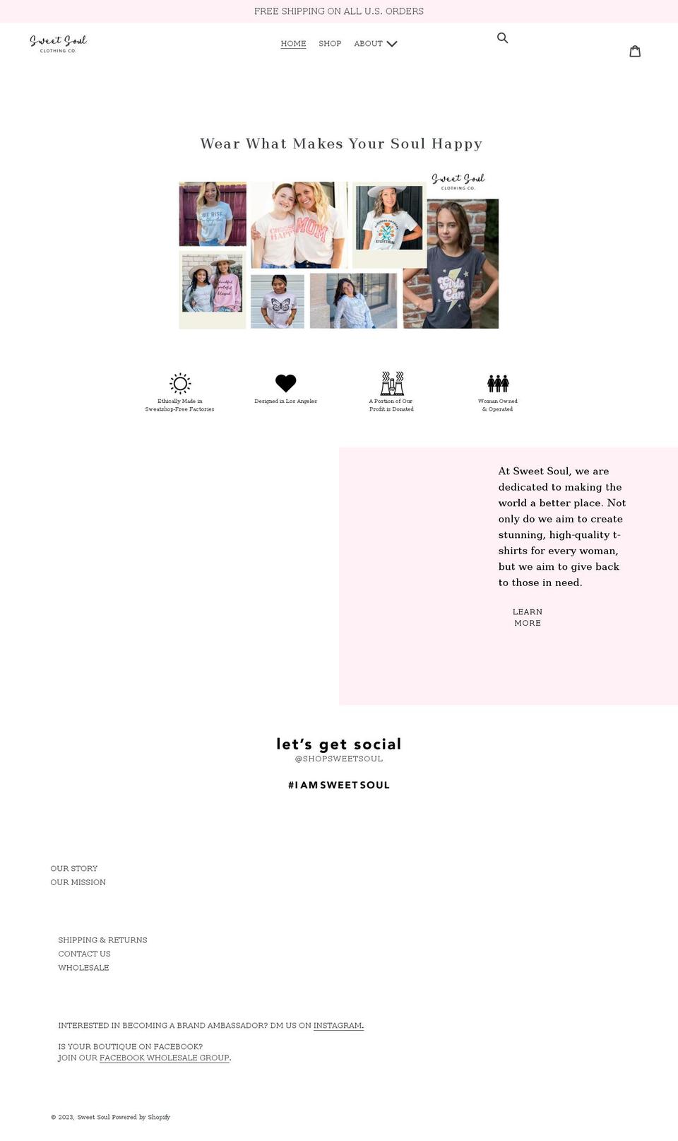 shopsweetsoul.com shopify website screenshot