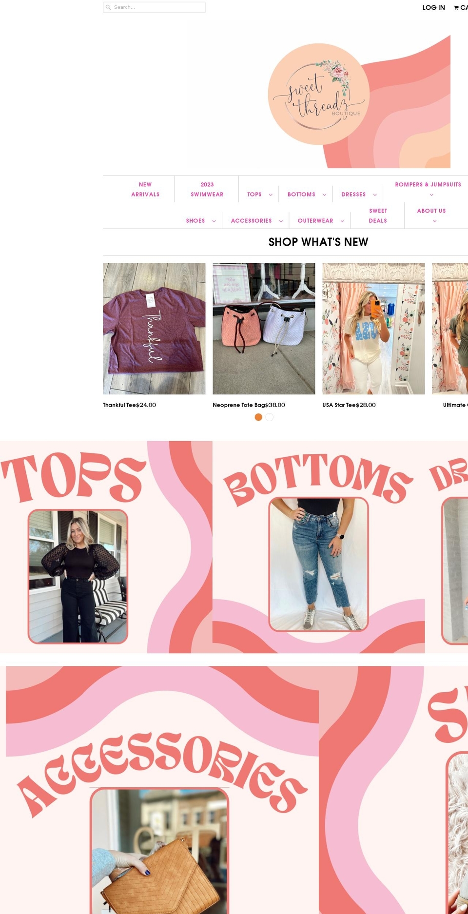 shopsweetthreadz.com shopify website screenshot