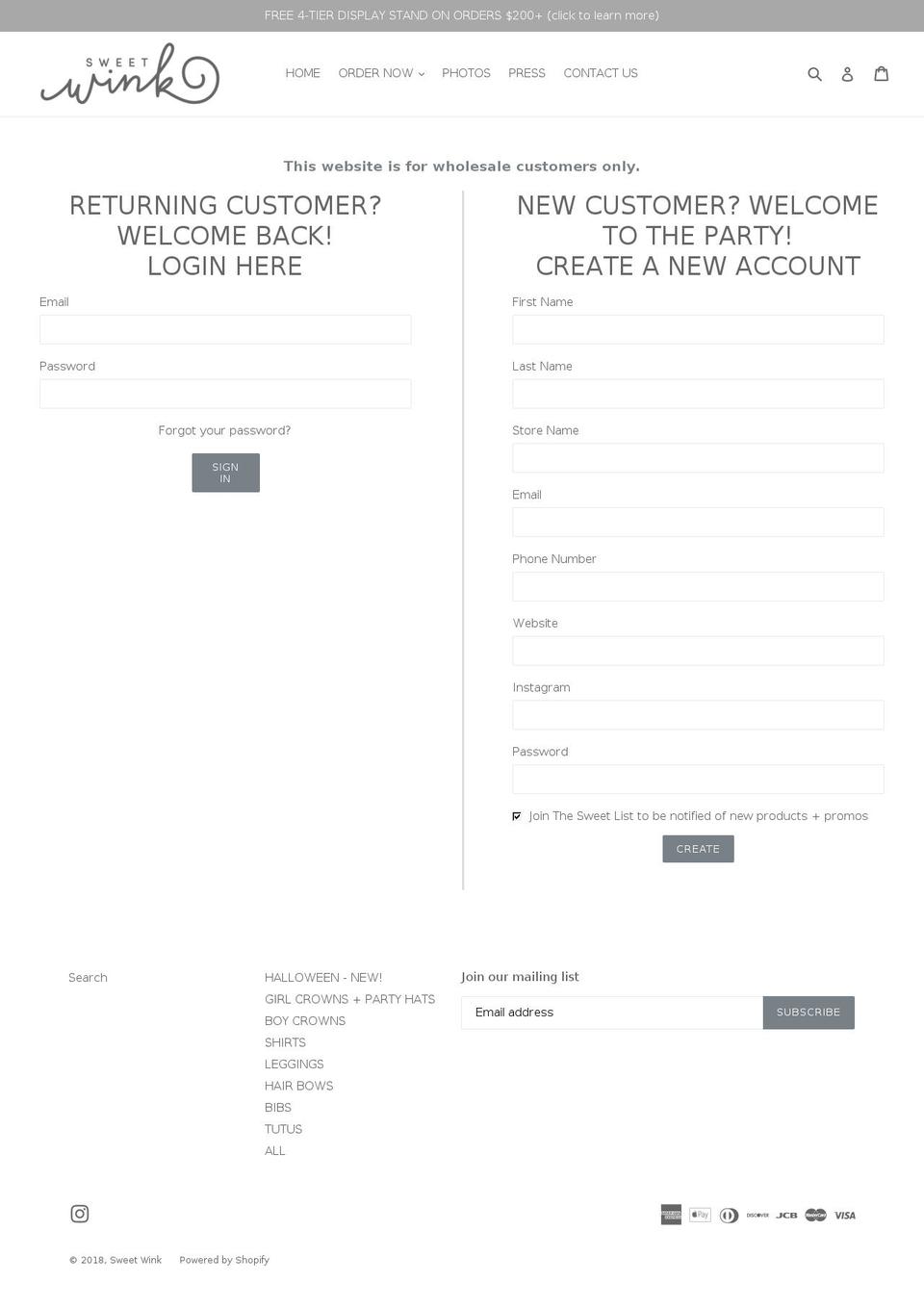shopsweetwink.com — Shopify storefront screenshot
