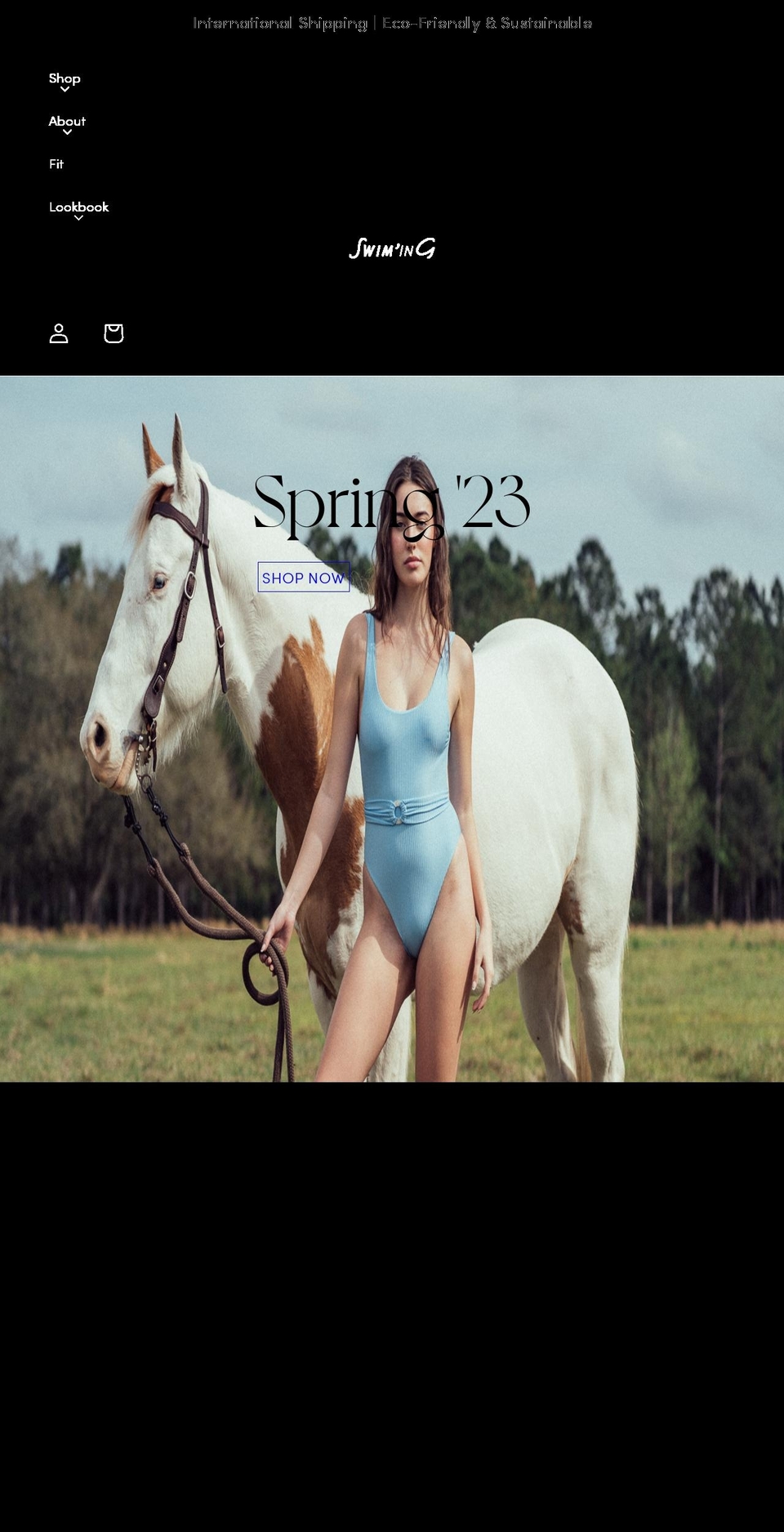 shopswiming.com shopify website screenshot